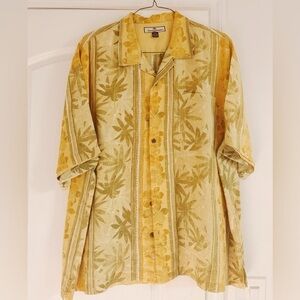 Tommy Bahama, Beige and Yellow Floral Button Up Shirt